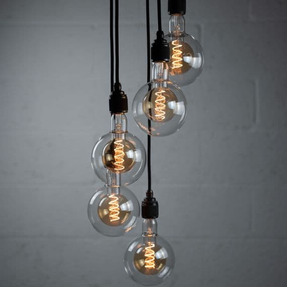XL Five Bare Bulb Gobi Large - Sand - Cluster Ceiling Pendant