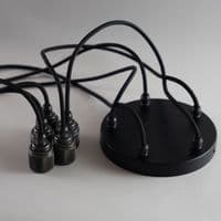 XL Five Bare Bulb  Piston Cluster Ceiling Pendant