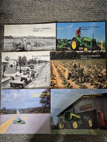 6 x  John Deere Two Cylinder Magazines  - January - December 1996