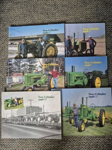 6 x  John Deere Two Cylinder Magazines  - January - December 1998