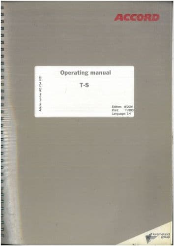 Accord Tine Seed Drill  TS Operators Manual