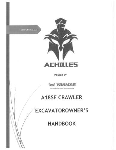 Achilles Crawler Excavator A18SE Operators Manual