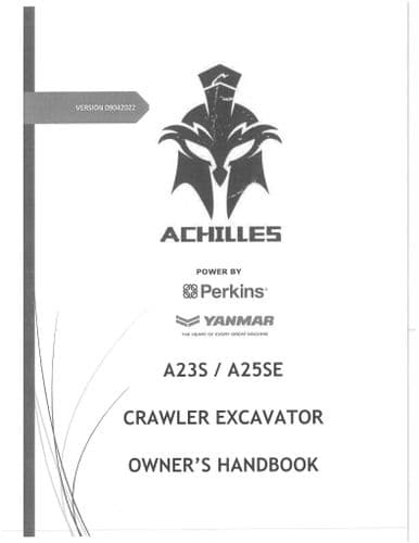 Achilles Crawler Excavators A23S A22SE Operators Manual