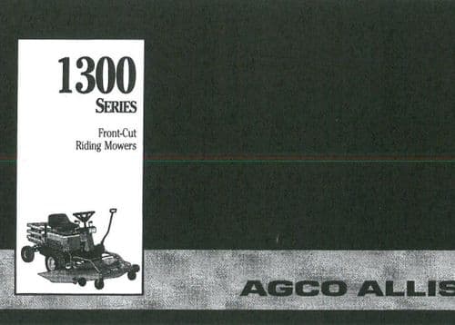 Agco Allis Front Cut Riding Mower - 1300 Series -  1312G42 1312H42 1313H42 1316H48 Operators Manual
