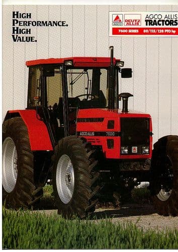 Agco Deutz Allis - 7600 Series - 89/115/128 PTO hp -Tractor Brochure