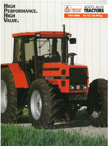 Agco Deutz Allis 7600 Tractor Series 7600 7630 7650 Brochure agco-deutz-allis-7600-tractor-series-7600-7630-7650-brochure