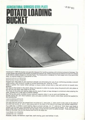 Agricultural Services Steel Plate Potato Loading Bucket Brochure
