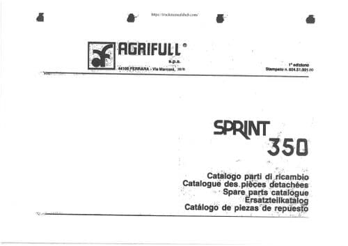 Agrifull Tractor Sprint 350 Parts Manual