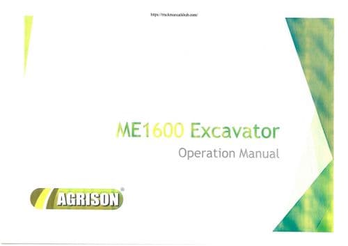 Agrison Mini Excavator ME1600 Operators Manual