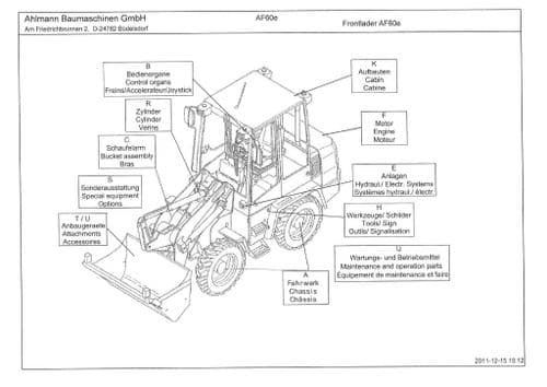 Ahlmann Wheeled Excavator AF-60e Parts Manual