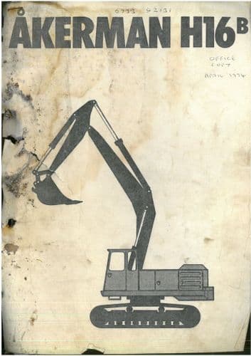 Akerman Excavator H16B Operators Manual