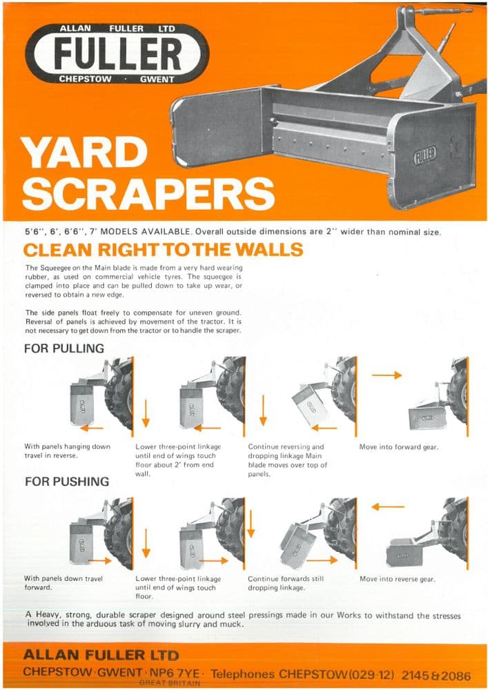 Fullering Scraper Allan Fuller Ltd Yard Scrapers Brochure