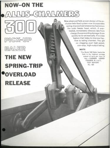 Allis Chalmers Baler Model 300 Brochure - Spring Trip Overload Release