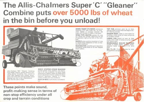 Allis Chalmers Combine Super C Gleaner Brochure