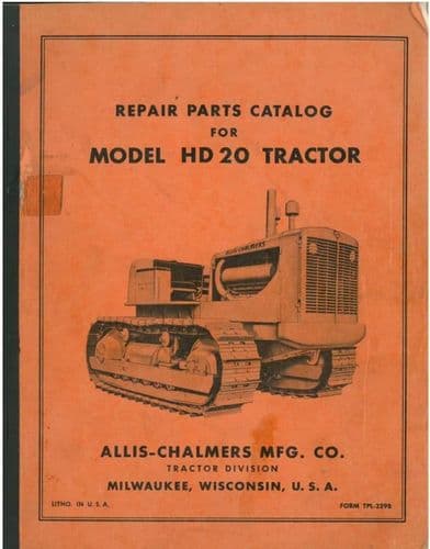 Allis Chalmers Crawler Tractor HD20 Parts Manual