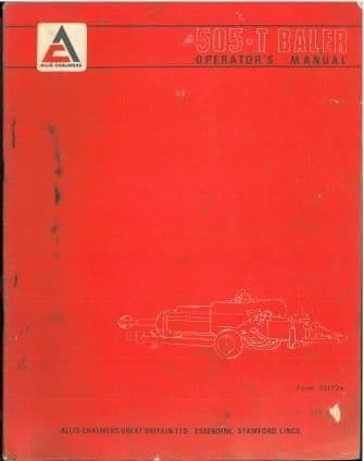 Allis Chalmers & Jones Baler 505-T Operators Manual
