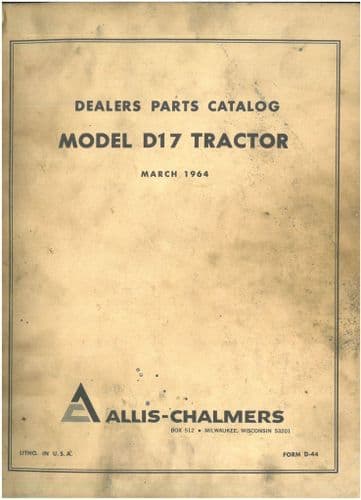 Allis Chalmers Tractor D17 Parts Manual