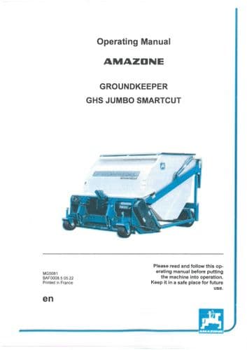 Amazone Ground Keeper GHS Jumbo SmartCut Operators Manual