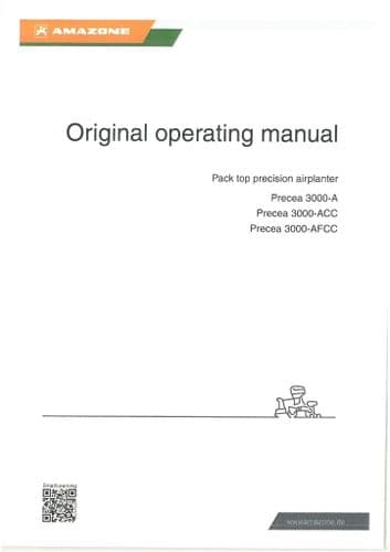 Amazone Pack Top Precision Airplanter Precea 3000-A 3000-ACC 3000-AFCC Operators Manual