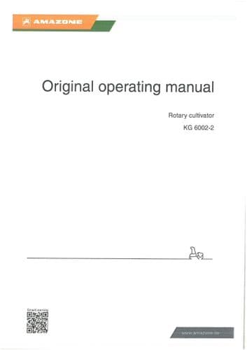 Amazone Rotary Cultivator KG 6002-2 Operators Manual