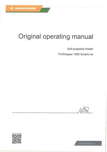 Amazone Self Propelled Mower Profihopper 1500 Smartline Operators Manual