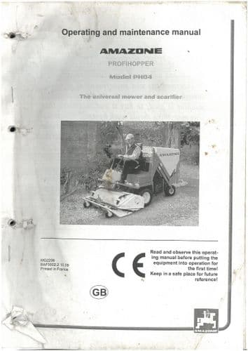 Amazone Universal Mower Profihopper PH04 Operators Manual