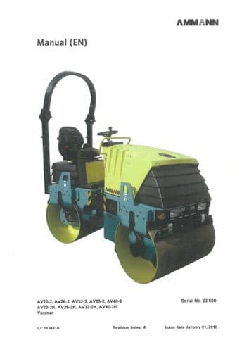 Ammann Tandem Roller  AV23-2K AV26-2K AV32-2K AV40-2K Operators Manual