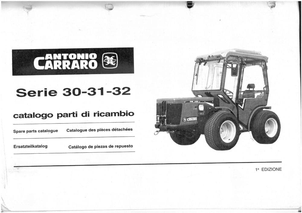 Antonio Carraro Tractor Series 30 31 32 Parts Manual