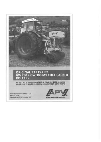APV Cultipacker Roller GW250 & GW300 M1Parts Manual