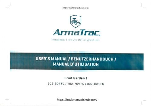 ArmaTrac Tractor Fruit Garden 502-504FG 702-704FG 802-804FG Operators Manual