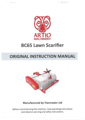Artio Lawn Scarifier BC65 Operators Manual