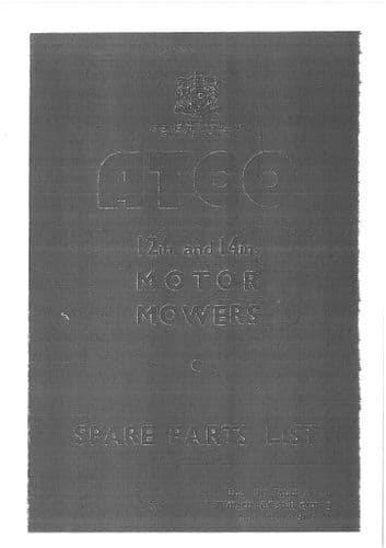 Atco Mower 12inch & 14inch Parts Manual