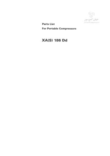 Atlas Copco Portable Compressor XA186Dd XAS186Dd Parts Manual
