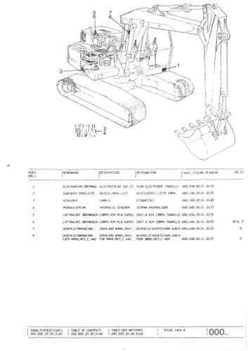Atlas Crawler Excavator 1404 Parts Manual