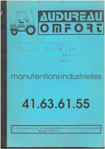 Audureau Omfort Forklift Truck Stark 90 Operators Manual