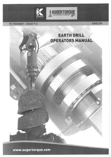 Auger Torque Earthmoving Attachements Earth Drill Operators Manual