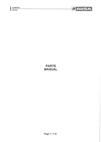 Ausa Dumper 200RH Parts Manual