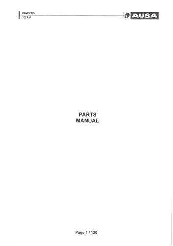 Ausa Dumper 200RM Parts Manual