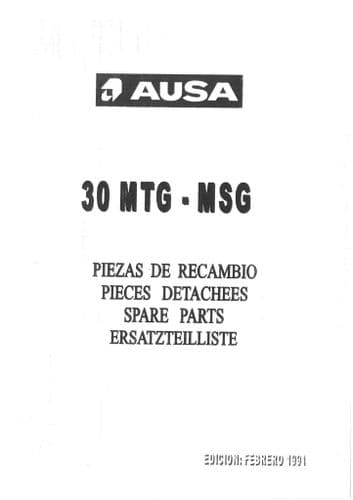 Ausa Dumper 30MTG 30MSG Parts Manual