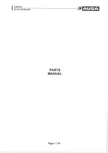 Ausa Dumper 85 100 120 AMA AMG Parts Manual