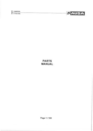 Ausa Dumper D 150 AHG Parts Manual