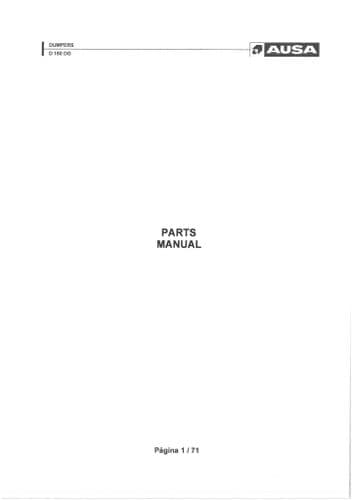 Ausa Dumper D 150 DG Parts Manual