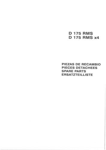 Ausa Dumper D 175 RMS D 175 RMS x 4 Parts Manual