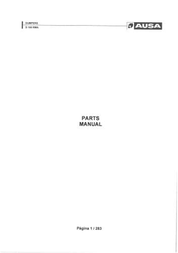 Ausa Dumper D150RMA Parts Manual