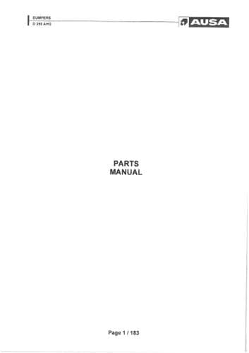 Ausa Dumper D350AHG Parts Manual