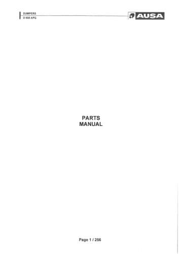 Ausa Dumper D600APG Parts Manual