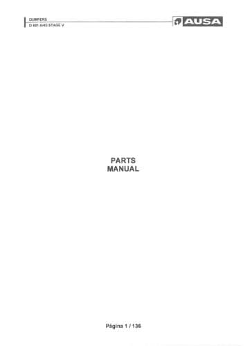 Ausa Dumper D601 AHG Stage V Parts Manual