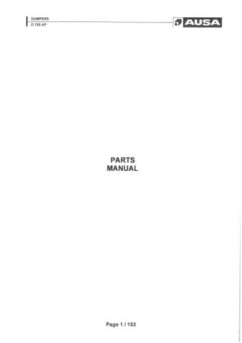 Ausa Dumper D700AP Parts Manual - D 700 AP