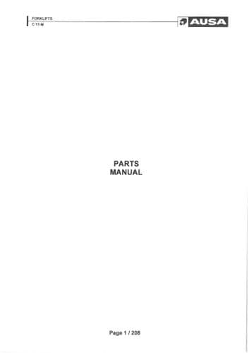 Ausa Forklifts C11M Parts Manual