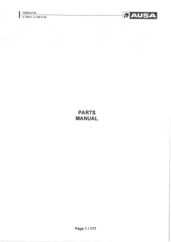 Ausa Forklifts C150H C150H X4 Parts Manual